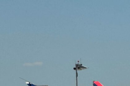 Image of the Delta Airbus A350 wingtip stuck in the Air Canada Boeing 777 right stabiliser.