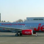 Three Jet2 Boeing 737 aircraft parked at Glasgow Airport