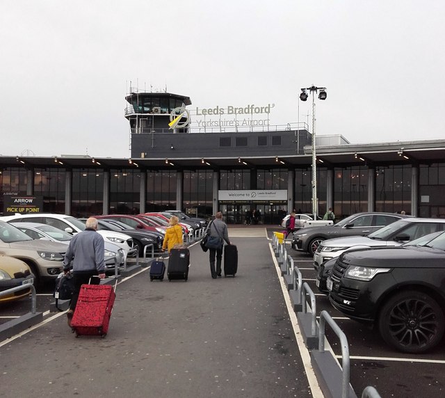Image shows passengers arriving at Leeds Bradford Airport