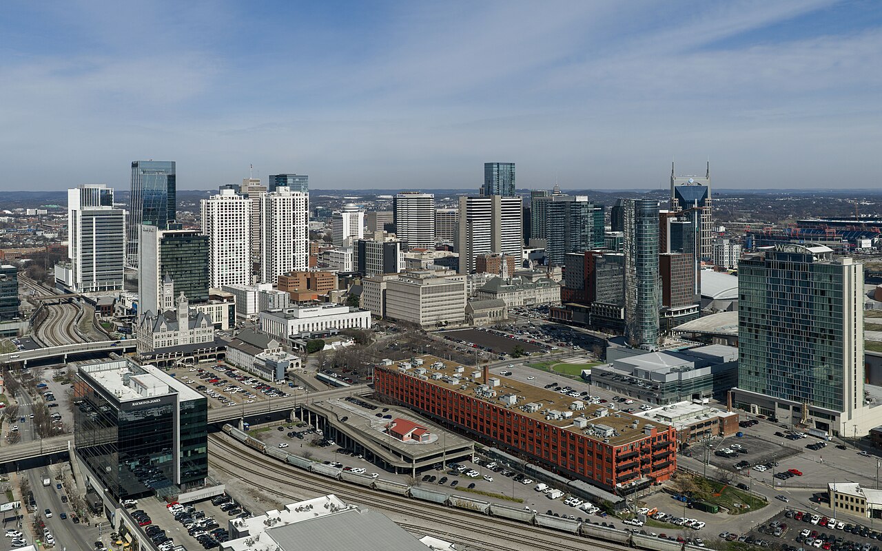 The skyline of downtown Nashville, Tennessee