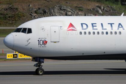 A Delta Air Lines Boeing 767-332ER spotted on the ground at Stockholm Arlanda Airport.