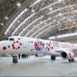 Rendering of the Embraer E190-E2 aircraft selected for J-Air, a subsidiary of Japan Airlines