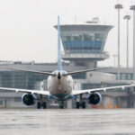 Photo of a plane arriving at Sheremetyevo airport