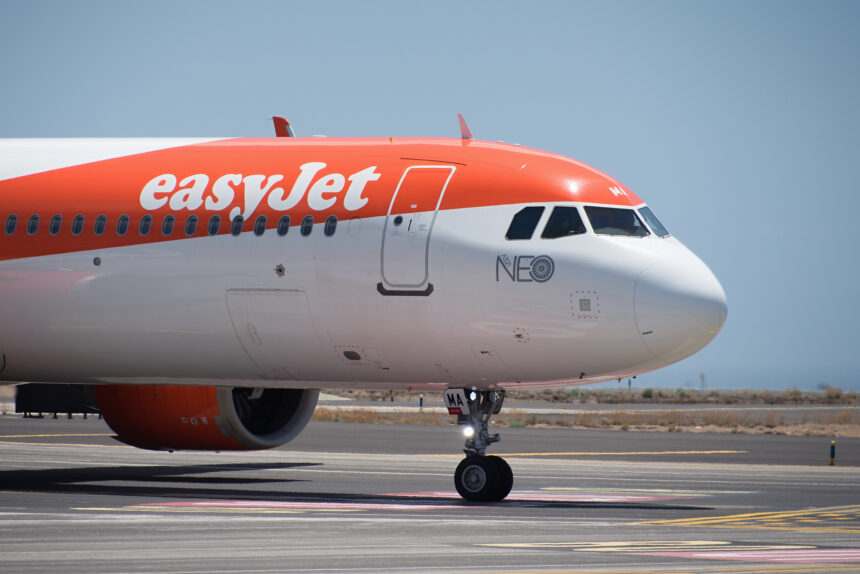 Image of a easyJet Airlines plane taxiing at Tenerife. Tenerife, Spain june 23st, 2024. easyJet (A321 NEO Livery) Airbus A321-251NX © Pavel1964 https://depositphotos.com/home.html